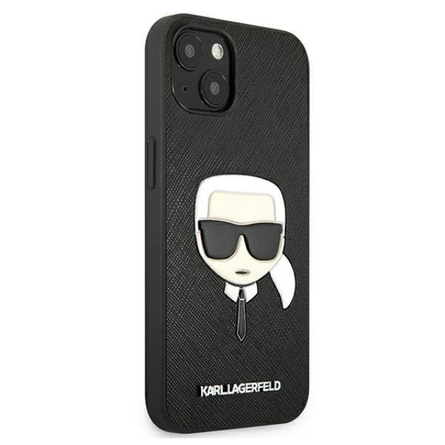 Чохол Karl Lagerfeld Saffiano Iconic Karl's Head для iPhone 13 mini Black (KLHCP13SSAKHBK)