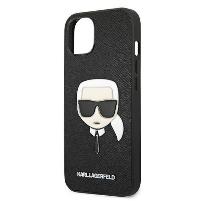 Чохол Karl Lagerfeld Saffiano Iconic Karl's Head для iPhone 13 mini Black (KLHCP13SSAKHBK)