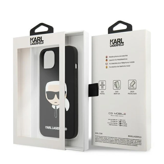 Чохол Karl Lagerfeld Karl's Head для iPhone 13 mini Black (KLHCP13SSLKHBK)
