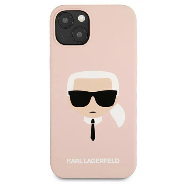 Чохол Karl Lagerfeld Silicone Karl`s Head для iPhone 13 Light Pink (KLHCP13MSLKHLP)