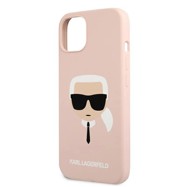 Чохол Karl Lagerfeld Silicone Karl`s Head для iPhone 13 Light Pink (KLHCP13MSLKHLP)