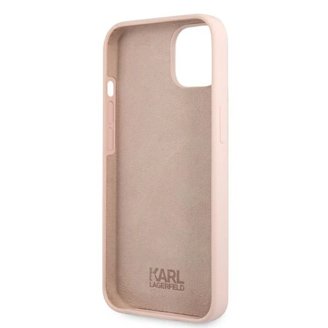 Чохол Karl Lagerfeld Silicone Karl`s Head для iPhone 13 Light Pink (KLHCP13MSLKHLP)