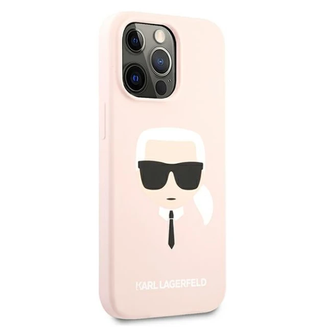 Чохол Karl Lagerfeld Silicone Karl's Head для iPhone 13 Pro Max Light Pink (KLHCP13XSLKHLP)