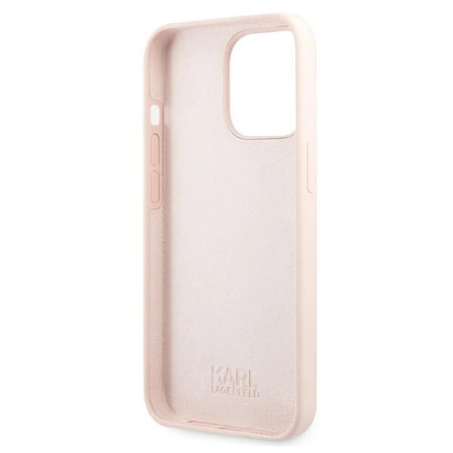 Чохол Karl Lagerfeld Silicone Karl's Head для iPhone 13 Pro Max Light Pink (KLHCP13XSLKHLP)