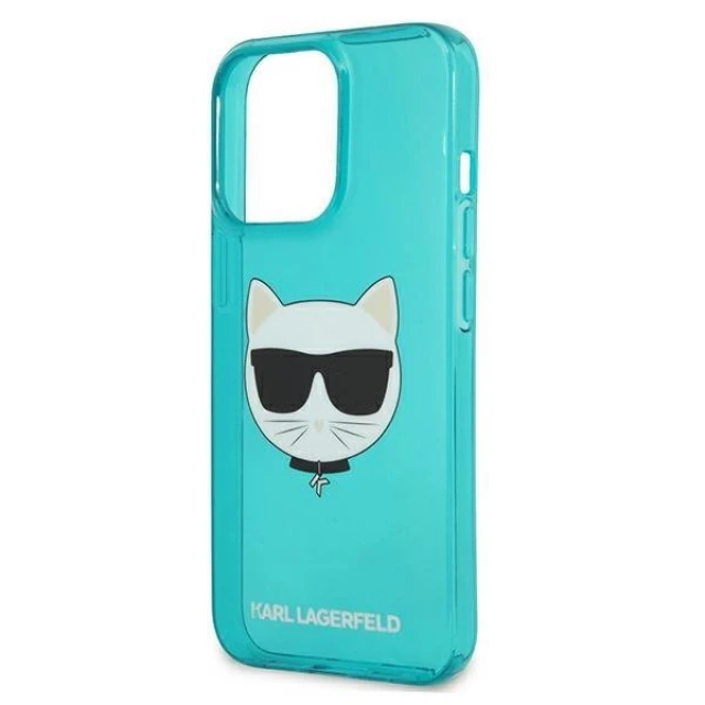 Чохол Karl Lagerfeld Glitter Choupette Fluo для iPhone 13 Pro Blue (KLHCP13LCHTRB)