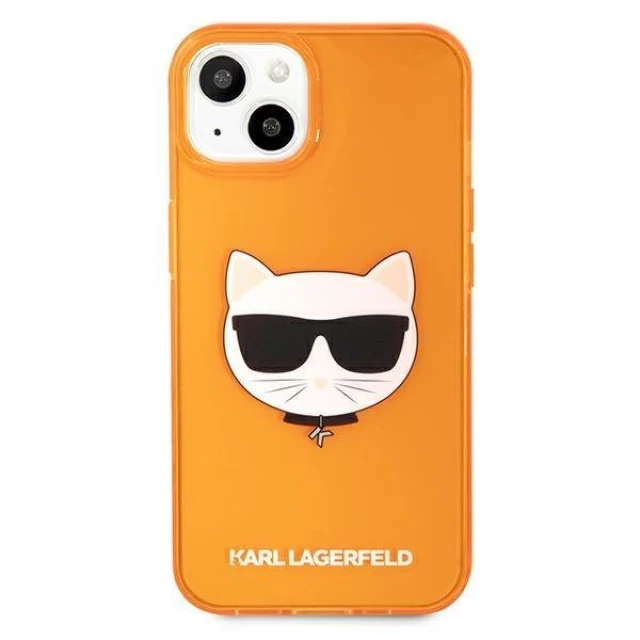Чохол Karl Lagerfeld Glitter Choupette Fluo для iPhone 13 Orange (KLHCP13MCHTRO)