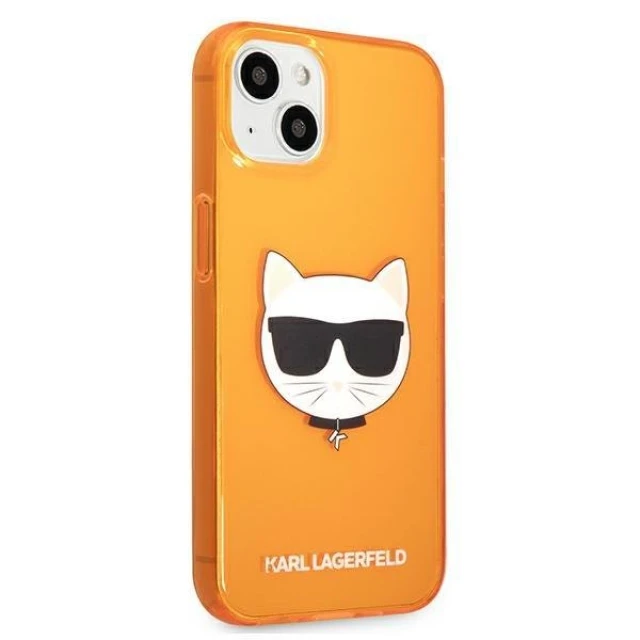 Чохол Karl Lagerfeld Glitter Choupette Fluo для iPhone 13 Orange (KLHCP13MCHTRO)