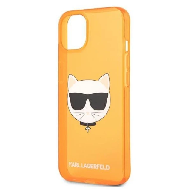 Чохол Karl Lagerfeld Glitter Choupette Fluo для iPhone 13 Orange (KLHCP13MCHTRO)
