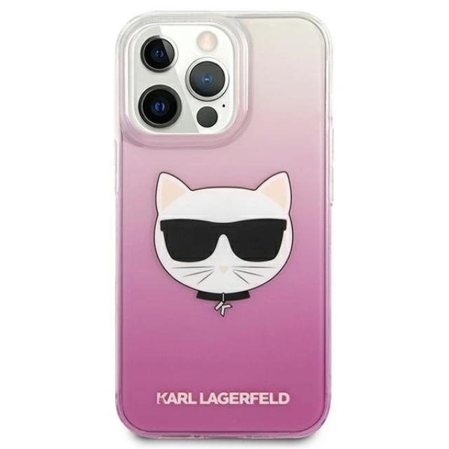Чохол Karl Lagerfeld Saffiano Choupette Head для iPhone 13 Pro Max Pink (KLHCP13XCTRP)