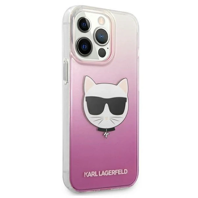 Чохол Karl Lagerfeld Saffiano Choupette Head для iPhone 13 Pro Max Pink (KLHCP13XCTRP)