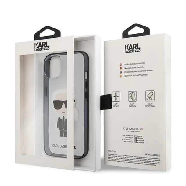 Чохол Karl Lagerfeld Iconic Karl для iPhone 13 mini Transparent (KLHCP13SHIKCK)