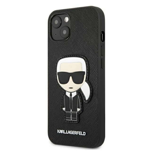 Чохол Karl Lagerfeld Saffiano Iconic Karl's Patch для iPhone 13 mini Black (KLHCP13SOKPK)