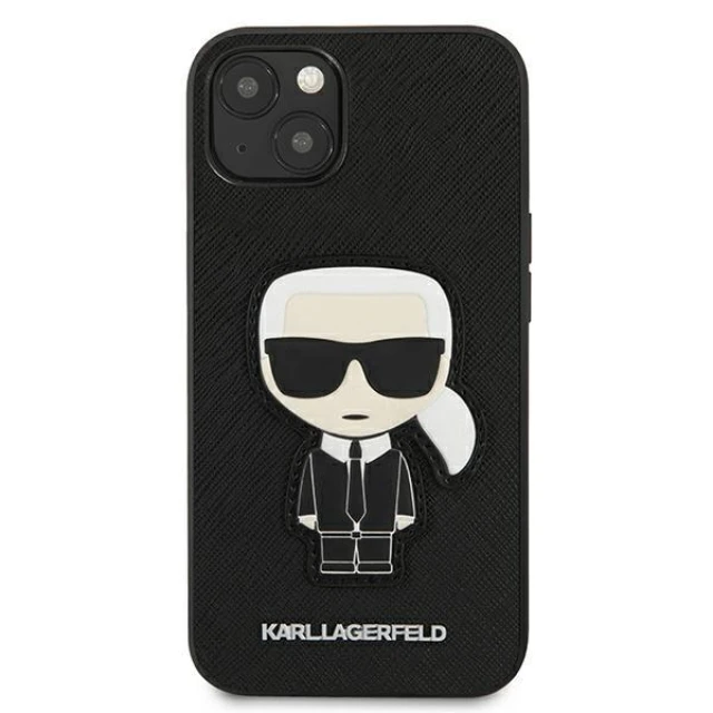 Чохол Karl Lagerfeld Saffiano Iconic Karl's Patch для iPhone 13 mini Black (KLHCP13SOKPK)