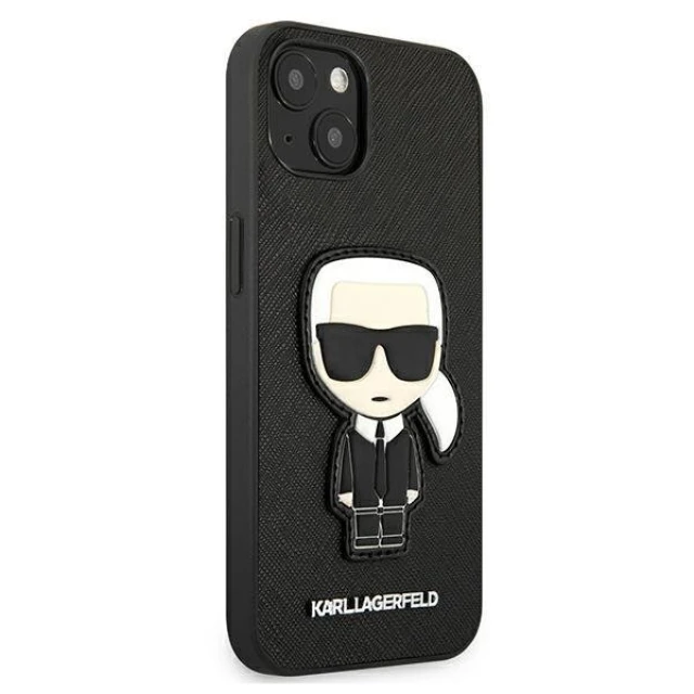 Чохол Karl Lagerfeld Saffiano Iconic Karl's Patch для iPhone 13 mini Black (KLHCP13SOKPK)