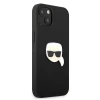 Чохол Karl Lagerfeld Leather Iconic Karl's Head Metal для iPhone 13 mini Black (KLHCP13SPKMK)