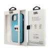 Чохол Karl Lagerfeld Leather Iconic Karl's Head Metal для iPhone 13 mini Blue (KLHCP13SPKMB)
