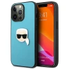 Чохол Karl Lagerfeld Leather Iconic Karl's Head Metal для iPhone 13 Pro Max Blue (KLHCP13XPKMB)