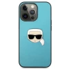 Чохол Karl Lagerfeld Leather Iconic Karl's Head Metal для iPhone 13 Pro Max Blue (KLHCP13XPKMB)