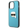 Чохол Karl Lagerfeld Leather Iconic Karl's Head Metal для iPhone 13 Pro Max Blue (KLHCP13XPKMB)