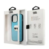 Чохол Karl Lagerfeld Leather Iconic Karl's Head Metal для iPhone 13 Pro Max Blue (KLHCP13XPKMB)
