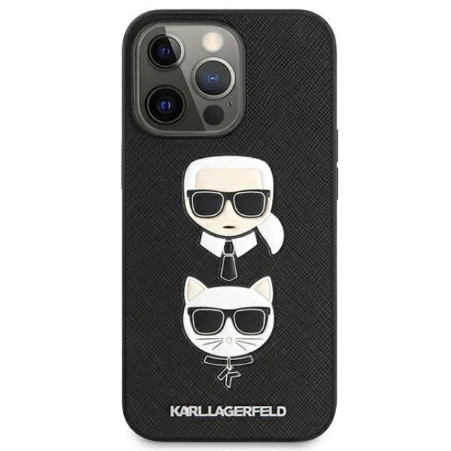 Чохол Karl Lagerfeld Saffiano Iconic Karl and Choupette для iPhone 13 Pro Black (KLHCP13LSAKICKCBK)