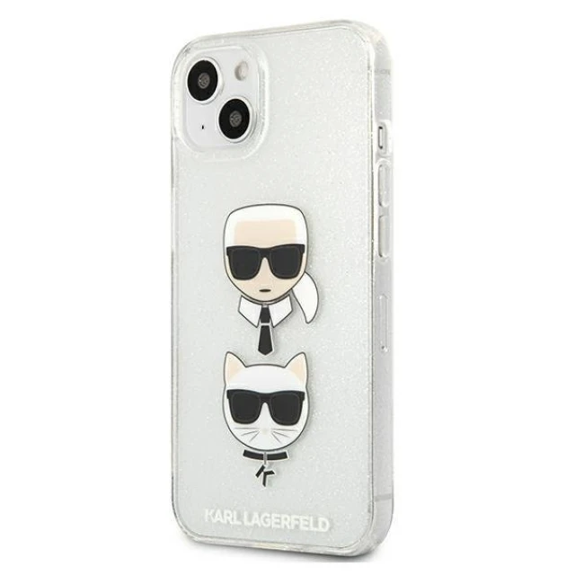 Чохол Karl Lagerfeld Glitter Karl's and Choupette для iPhone 13 mini Silver (KLHCP13SKCTUGLS)
