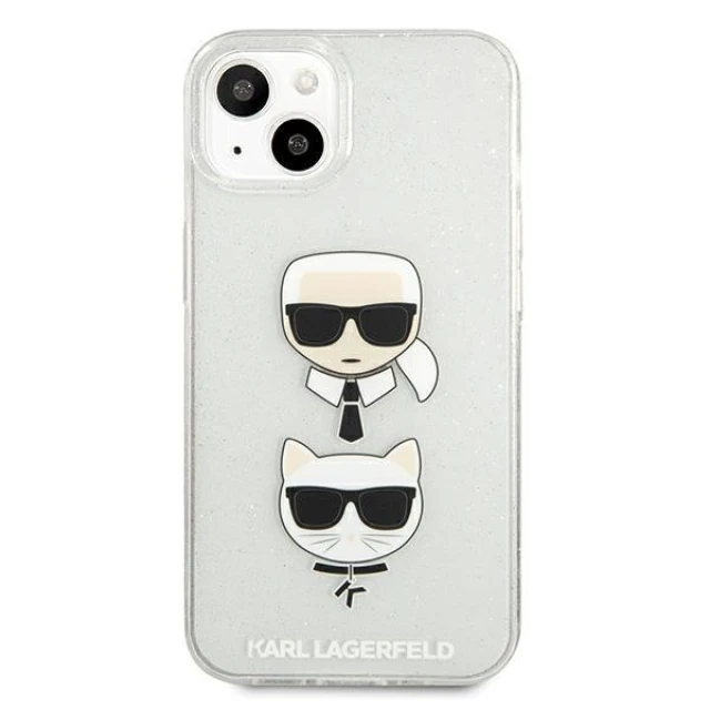 Чохол Karl Lagerfeld Glitter Karl's and Choupette для iPhone 13 mini Silver (KLHCP13SKCTUGLS)
