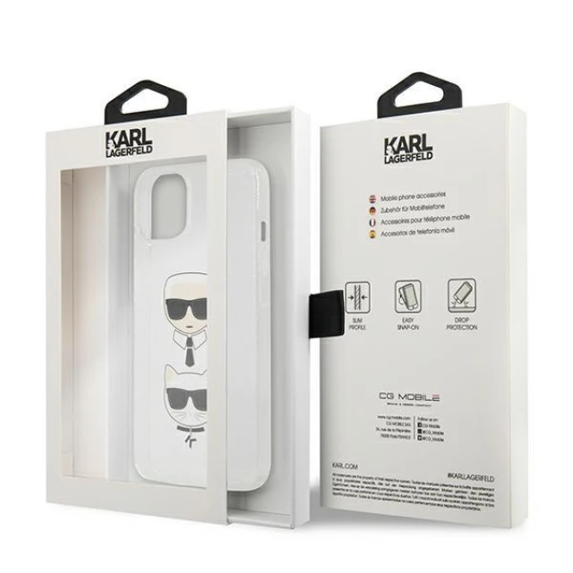 Чохол Karl Lagerfeld Glitter Karl's and Choupette для iPhone 13 mini Silver (KLHCP13SKCTUGLS)