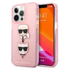 Чохол Karl Lagerfeld Glitter Karl's and Choupette для iPhone 13 Pro Pink (KLHCP13LKCTUGLP)