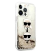 Чохол Karl Lagerfeld Liquid Glitter Karl & Choupette Head для iPhone 13 Pro Max Gold (KLHCP13XKICGLD)