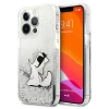 Чохол Karl Lagerfeld Liquid Glitter Choupette Fun для iPhone 13 Pro Max Silver (KLHCP13XGCFS)