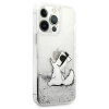 Чохол Karl Lagerfeld Liquid Glitter Choupette Fun для iPhone 13 Pro Max Silver (KLHCP13XGCFS)