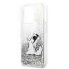 Чохол Karl Lagerfeld Liquid Glitter Choupette Fun для iPhone 13 Pro Max Silver (KLHCP13XGCFS)