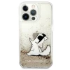 Чохол Karl Lagerfeld Liquid Glitter Choupette Fun для iPhone 13 Pro Max Gold (KLHCP13XGCFD)