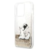 Чохол Karl Lagerfeld Liquid Glitter Choupette Fun для iPhone 13 Pro Max Gold (KLHCP13XGCFD)