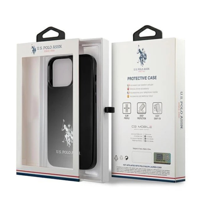 Чохол U.S. Polo Assn Horses Logo для iPhone 13 Pro Max Black (USHCP13XUMHK)