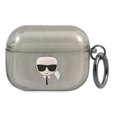 Чохол Karl Lagerfeld Glitter Karl's Head для AirPods Pro Black (KLAPUKHGK)