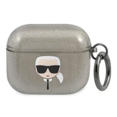 Чохол Karl Lagerfeld Glitter Karl's Head для AirPods 3 Black (KLA3UKHGK)