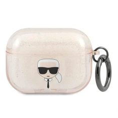 Чохол Karl Lagerfeld Glitter Karl's Head для AirPods Pro Gold (KLAPUKHGD)