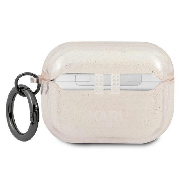 Чохол Karl Lagerfeld Glitter Karl's Head для AirPods Pro Gold (KLAPUKHGD)
