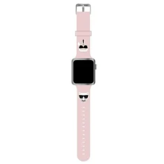 Ремінець Karl Lagerfeld Silicone Iconic Karl and Choupette Head для Apple Watch 49 | 46 | 45 | 44 | 42 mm (1-3 series) Pink (KLAWLSLCKP)