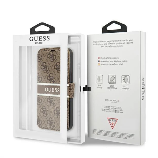 Чохол Guess 4G Stripe для iPhone 13 Pro Brown (GUBKP13L4GDBR)