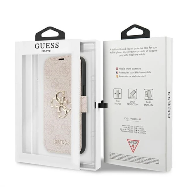 Чехол Guess 4G Big Metal Logo для iPhone 13 Pro Max Pink (GUBKP13X4GMGPI)