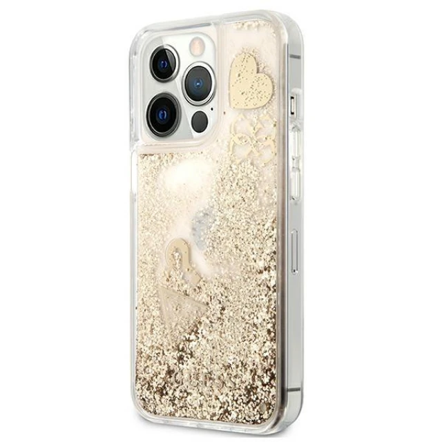 Чохол Guess Glitter Charms для iPhone 13 Pro Gold (GUHCP13LGLHFLGO)