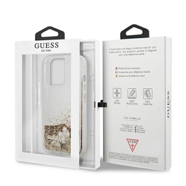 Чохол Guess Glitter Charms для iPhone 13 Pro Gold (GUHCP13LGLHFLGO)