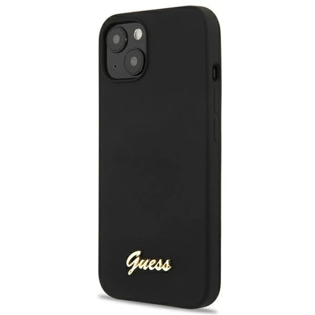 Чохол Guess Silicone Script Logo для iPhone 13 Black (GUHMP13MLSLMGBK)