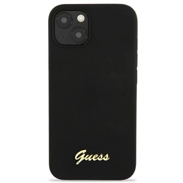 Чохол Guess Silicone Script Logo для iPhone 13 Black (GUHMP13MLSLMGBK)