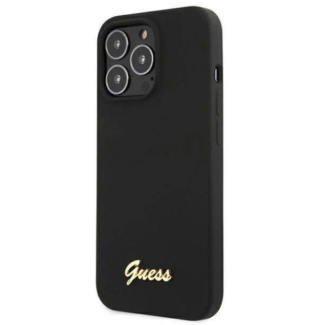 Чохол Guess Silicone Script Logo для iPhone 13 Pro Max Black (GUHMP13XLSLMGBK)