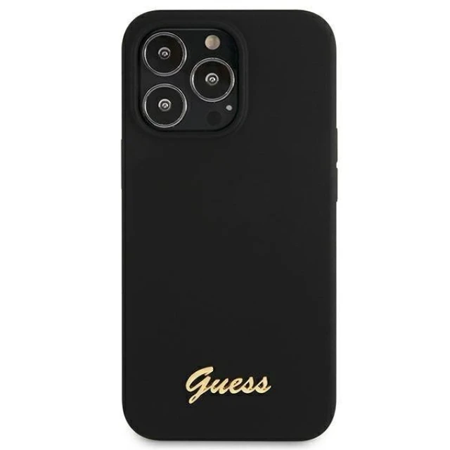 Чохол Guess Silicone Script Logo для iPhone 13 Pro Max Black (GUHMP13XLSLMGBK)