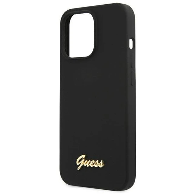Чохол Guess Silicone Script Logo для iPhone 13 Pro Max Black (GUHMP13XLSLMGBK)